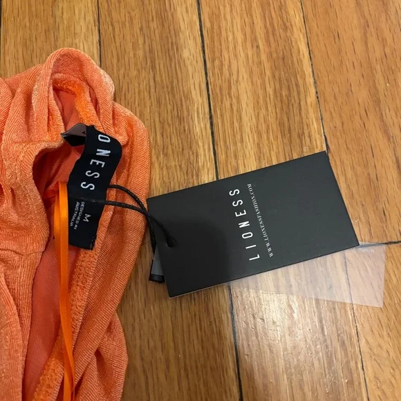 Lioness Goddess Dress Medium Orange One Shoulder - Picture 5 of 9